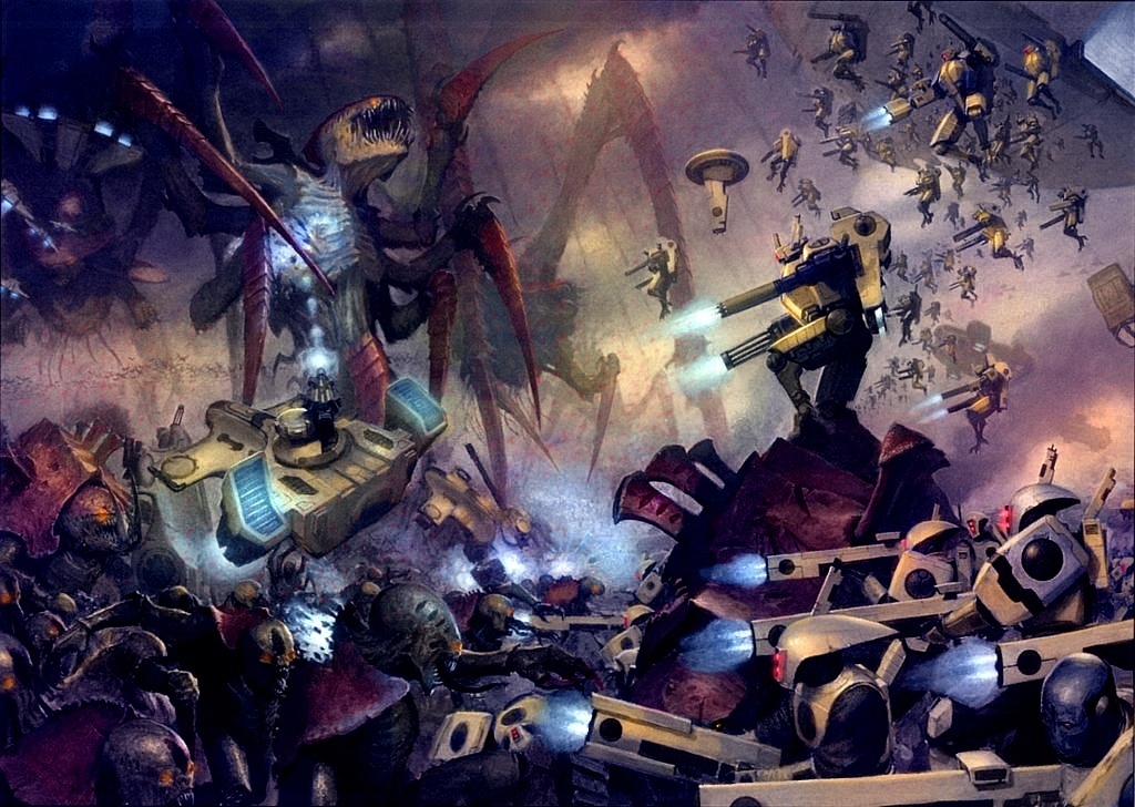 Battle between Tau and Tyranids